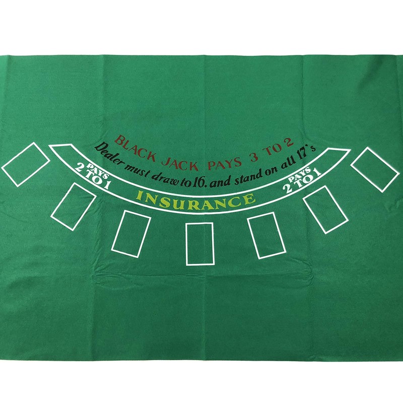 Blackjack Table Top Felt Layout - 36" x 72" Rectangle