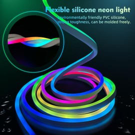 XSY CSZXINGSY Waterproof Neon Rope Lights 16.4ft - Flexible LED Strip Lights for Indoor/Outdoor, Parties, Bedroom, Christmas Decor (IP65, 16M Colors, Remote Control)