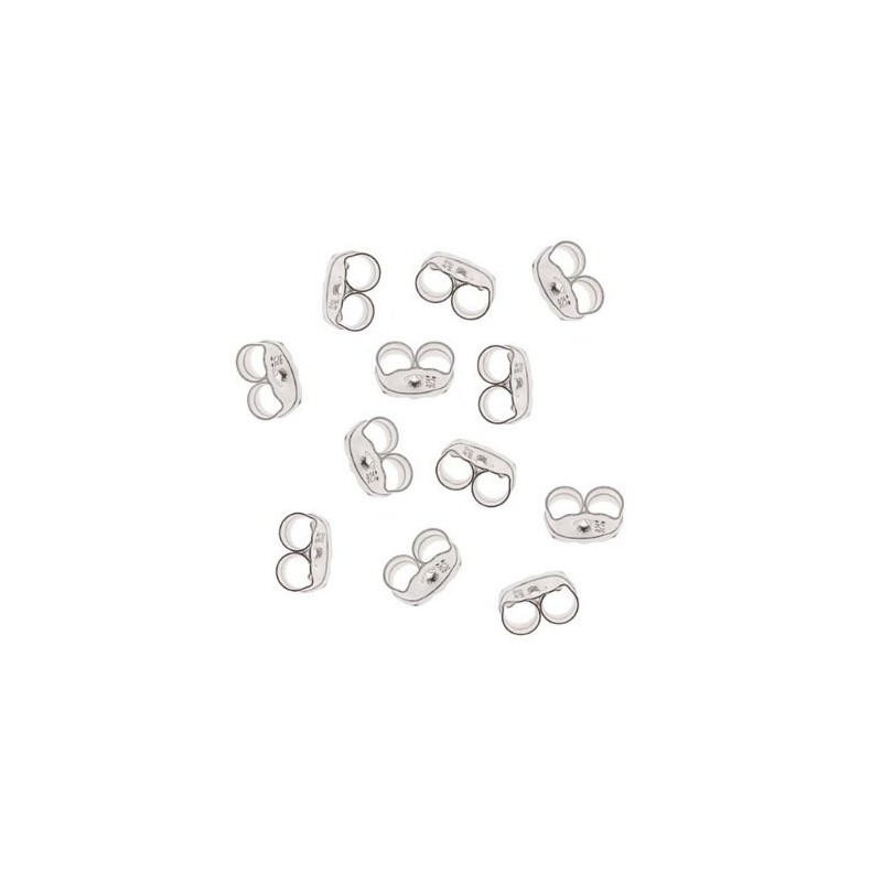 Metmejiao 6 Pieces Replacement Earring Backs Fashion Jewelry Silver Earring