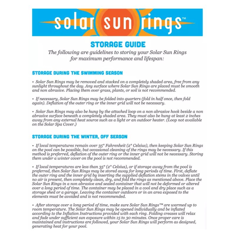 Solar Sun Rings SSRA-100 Swimming Pool Solar Mat w/ Water