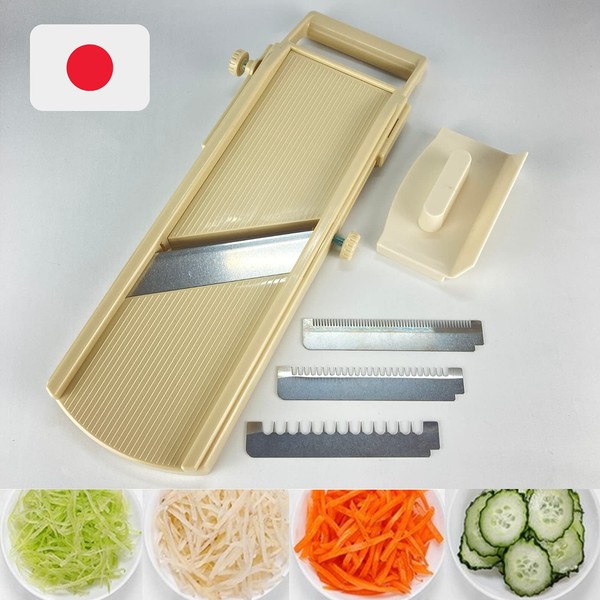 SOONEAR [Made in Japan] Mandoline Vegetable Slicer 76 Pro Grade Japanese Stainless Steel Blade Bowl Fit