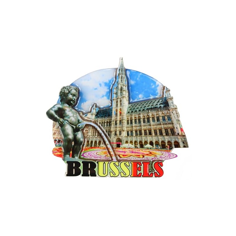Souvenir Magnet Brussels Belgium Manneken PIS 8.5 x 7 x