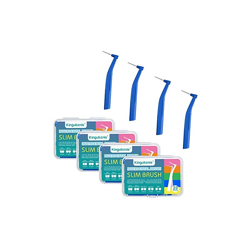 4 cepillos dentales entre dientes (80 unidades) (azul, estándar)