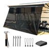 RV Awning Shade Screen with Zipper 9'X15'3'', Black Mesh Camper