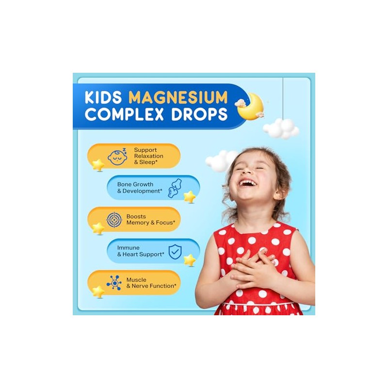 Kids Magnesium Gummies & Liquid Magnesium Glycinate Drops for Kids