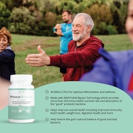 Super Naturals Health Premium Probiotic - 40 Billion CFU - Made with MAKTrek Bipass Technology