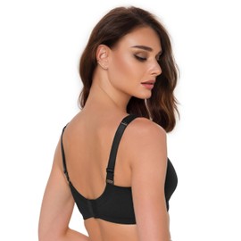 Women's Everyday Bra Mastectomy Pockets Wireless Post-Surgery Plus Size Inside Cotton Bra (US, Alpha, Medium, Regular, Regular, Black)