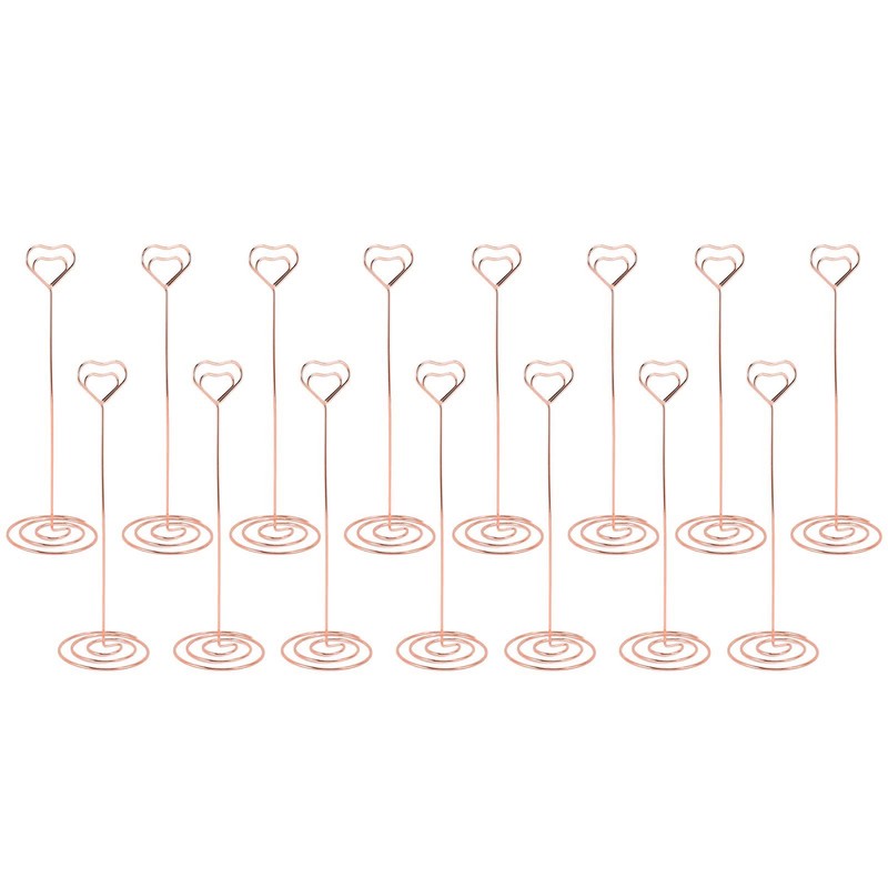 15PCS Table Number Holder 22cm Heart Shaped Iron Wire Picture