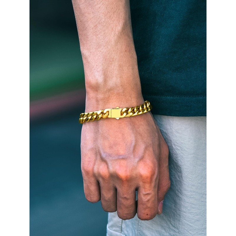 Richsteel Bracelet For Men Hip Hop Jewellery Gold Chain Boys