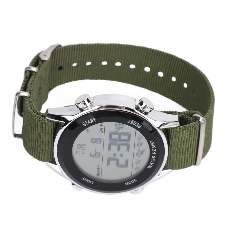 Mens Digital Sports Waterproof Watch Dual Time Zone Stopwatch Calendar
