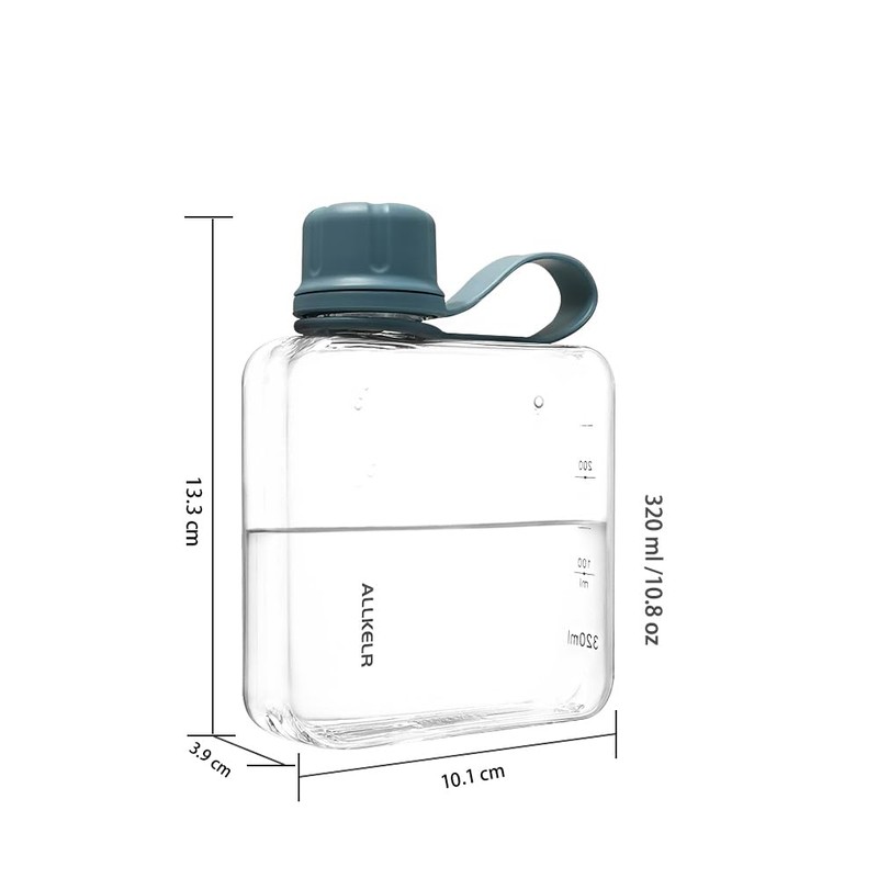 ALLKELR Portable Flat Water Bottle,BPA Free Reusable Tritan Plastic Travel