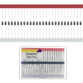 ALLECIN 150Pcs 1N4007 IN4007 Rectifier Diode 1A 1000V 4007 Doorbell Diodes 1 Ampere 1000 Volt Dioden DO-41 Package