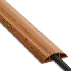 Floor Cord Cover 6ft, Cord Hider Floor Brown Walnut Wood, Floor Cable Management Prevent Cable Trips, Floor Cable Cover Wire Covers for Power Cords, Cord Protector Cord Cavity W0.47in H0.28in