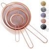 Kyraton Rose Gold Fine Mesh Strainer 3 Pieces Set, Copper