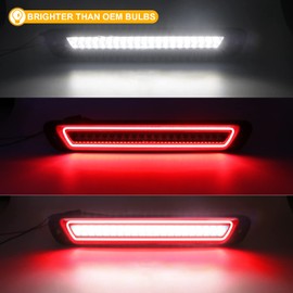 R&F Auto LED High Mount Brake Light Replacement for Colorado/Canyon (2004-2012) Pickup Trucks Roof Cargo Lights Third Brake Lamp with Seal Foam Gaskets F1 Style Red Flash Smoked Lens