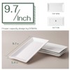 DOWAN 9.7" Rectangle Serving Platter, White Rectangular Serving Plates, Christmas
