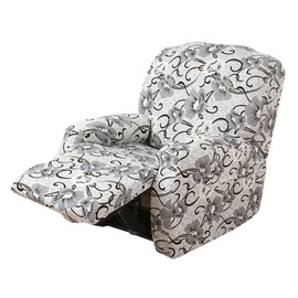 FUANGUI Recliner Chair Cover 4-Pieces Lazyboy Cover for Recliner Chair with Storage Pockets Furniture Protector for Living Room, Jacquard Sofa Slipcover for Kids, Pets, Dog and Cat, 11