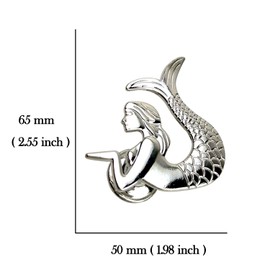 ZILucky Mermaid Drawer knobs Nautical Beach Ocean Theme Home Decor Drawer Pulls Handles for Dresser Cupboard Wardrobe Cabinet Kitchen Knobs Pack of 4 (Silver)