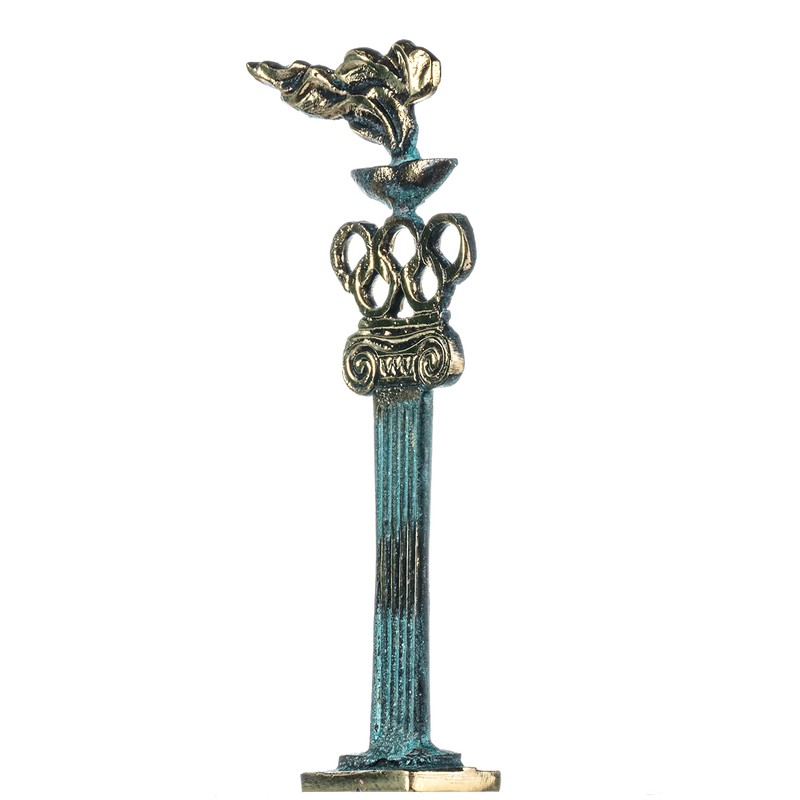 Antique Flame Olympics Solid Bronze Handmade Statue 17cm