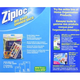 Ziploc Big Bags Clothes and Blanket Storage Bags for Closet Organization, Protects from Moisture, Dust and Pests, Large, 5 Count[Color may vary]