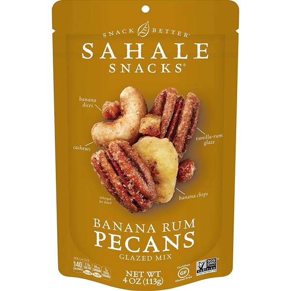 Sahale Snacks Banana Rum Pecans Glazed Mix, 4 Ounces