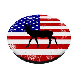 Buck Deer Hunting US American Flag Distressed