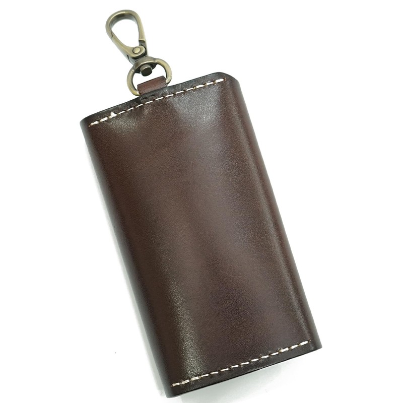 NM Element Men's Vintage Trifold Key Case, Genuine Leather, Carabiner,