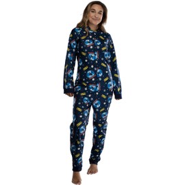 INTIMO Polar Express Adult Believe Hooded One-Piece Footless Sleeper Union Suit For Men and Women (S/M)