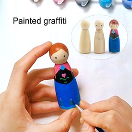 Pack of 50 Unfinished Wooden Figures Dolls, Peg Dolls, Wooden Family Figures, Raw Wood Figure Cone Toy Figures, Wood, DIY Natural Crafts, Wood for Birthday, Wedding, Decoration, Painting, Crafts