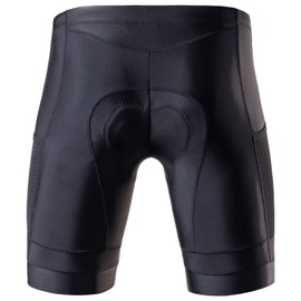 MY KILOMETRE Men's 9" Triathlon Shorts with Adjustable Drawstring, Easy Reach Leg Pockets, Chamois for Long Distance Tri Race