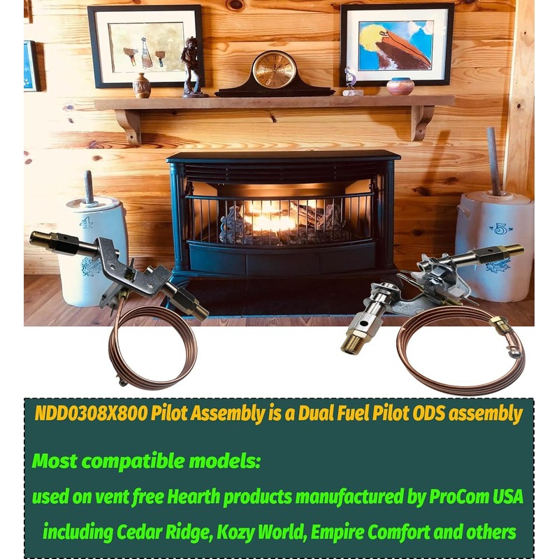 FWJ Dual Fuel Pilot ODS Assembly Fits ProCom Vent Free