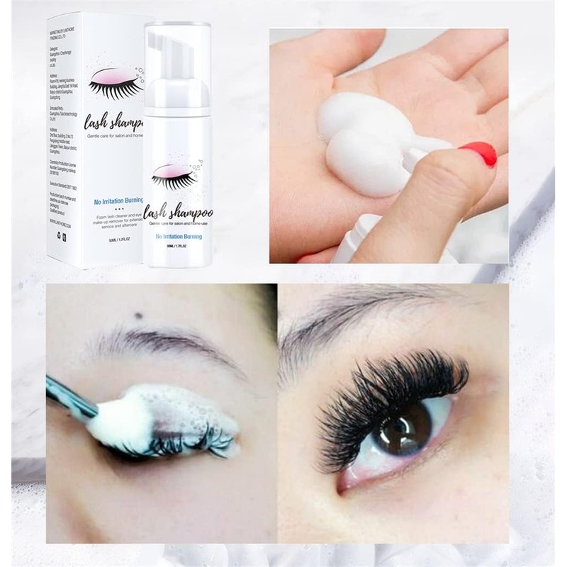 Eyelid Foaming Cleanser With A Brush Mascara Remover, Eyelash Extension