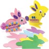 Baker Ross Easter Bunny Cards Blank Pack of 10 Easter