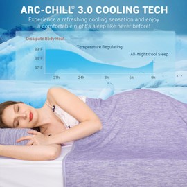 Elegear Revolutionary Cooling Blanket Queen Absorbs Heat to Keep Body Cool for Night Sweats, Arc-Chill 3.0 Cool Fiber Q-Max>0.5 for Hot Sleepers, Lightweight Summer Cold Blankets for Sleeping, Purple