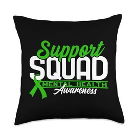 End The Stigma Depression Mental Health Awareness Support Awareness Squad I Depression & Mental Health Throw Pillow, 18x18, Multicolor