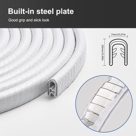 10M Car Door Protectors Edge Guards U Shape Car Edge Trim Rubber Seal Fit For Most Car Total (White)