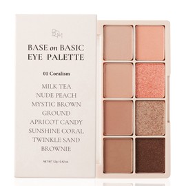 Bom Paleta De Sombras De Ojos Básica Base On Basic Eye Palette 01Coralism Natural Basic Warm And Neutral Eyeshadow Palette 8 Colores 1 Unidad...      
