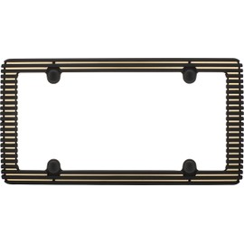 Cruiser Accessories 58300 Billet License Plate Frame, Flat Black/Matte Gold w/Fastener caps