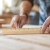 Tellegloww 12 Packs Wooden Rulers 18 Inch with Single Metal