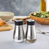 Stainless Steel Salt and Pepper Shaker Set with Glass Bottom,