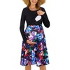 OUGES Womens Long Sleeve Fall Floral Maternity Dresses Nursing Gown