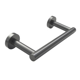 POKIM Gray Toilet Paper Holder Wall Mount, Dark Grey Bathroom Toilet Paper Holder for SUS 304 Stainless Steel, Double Post Pivoting Toilet Paper Roll Holder for Bathroom RV Paper Towels for TP