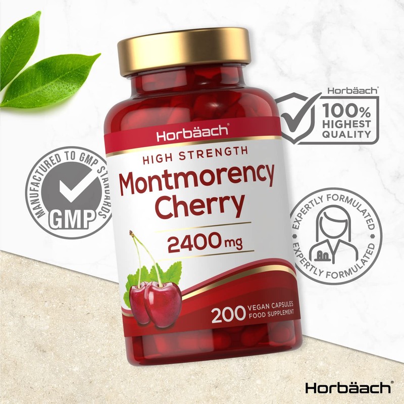 Montmorency Cherry Capsules 2400mg | 200 Count | Tart Cherry