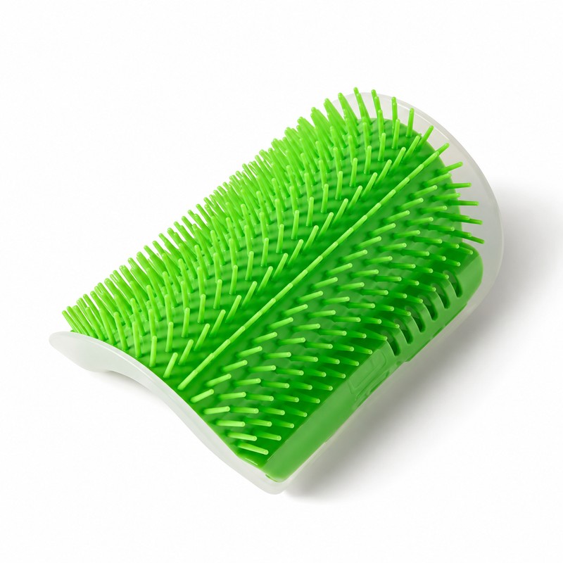 Wall Corner Cat Grooming Brush for Self-Grooming – Curved Massage