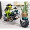 8.5"L Born To Ride Biker Frog Smoking Cigar On Blue