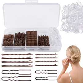 ZAKASEA - Kit de 300 Accesorios para Cabello: 100 Pasadores para Cabello de 2 Pulgadas, 100 Horquillas para Cabello,Horquillas para Cabello Grueso y