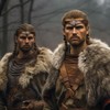 L'VOW - Diadema de piel vikingo, medieval, ajustable, para disfraz