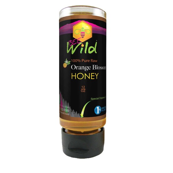 Bee Wild (formerly Organic Mountains) 100% Pure Honey - Orange Blossom (Raw & Unfiltered) 12 ounce