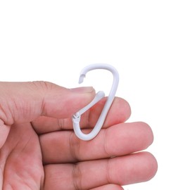 Vagocom 4Pcs 1.8Inch/4.5cm D Spring Keychain Clip,Small Aluminum Alloy Key Chain Ring Hook(White)