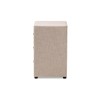 Baxton Studio Tessa 3 Drawer Fabric Upholstered Nightstand in Beige